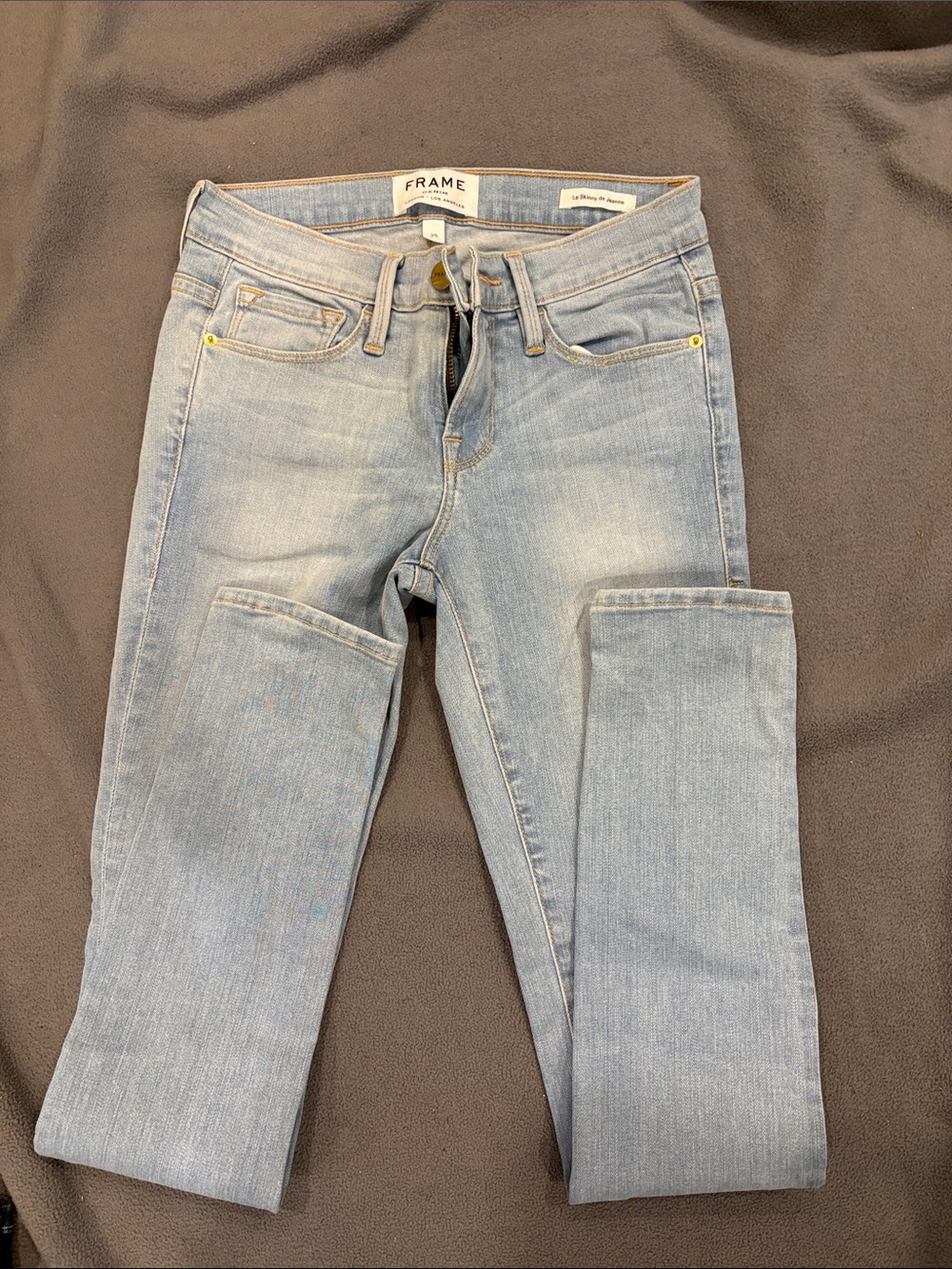 Frame Denim Light Blue Skinny High-Rise Jeans